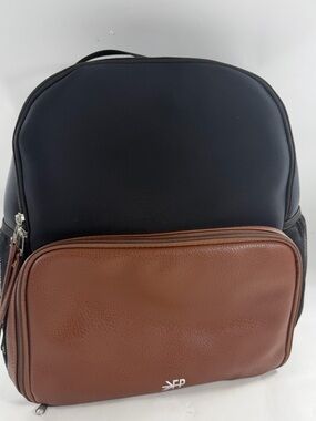 Freshly Picked Classic Neoprene Diaper Bag Backpack Black Cognac Brown Travel